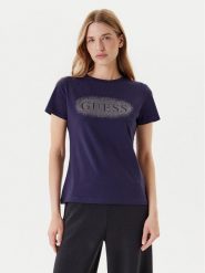 Guess T-Shirt V5YI08 J1314 Granatowy Regular Fit. Niebieskie t-shirty Guess, s, z aplikacjami, z bawełny, bez kołnierzyka, bez ramiączek. Za 159.99 zł.