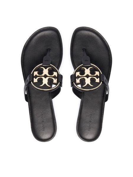 Tory Burch Japonki 167568 Czarny. Czarne klapki Tory Burch, bez wzorów, ze skóry, bez obcasa. Za 1,284.00 zł.