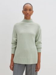 Someday Sweter w kolorze jasnozielonym rozmiar: 38. Zielone swetry someday., bez wzorów, z wełny, bez ramiączek. Za 188.40 zł.