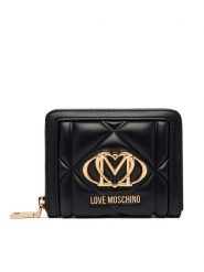 LOVE MOSCHINO Portfel JC5641PP1OLC0000 Czarny. Czarne portfele Love Moschino, bez wzorów, ze skóry. Za 459.99 zł.