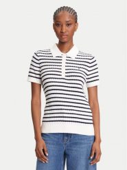 Tommy Hilfiger Polo Fine WW0WW41474 Kremowy Regular Fit. Białe koszulki polo TOMMY HILFIGER, m, bez wzorów, z bawełny, bez kołnierzyka, bez ramiączek. Za 314.99 zł.