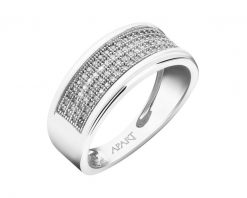 Pierścionek z białego złota z diamentami - 0,24 ct - próba 585. Białe pierścionki Apart, z diamentem, złote. Za 4,590.00 zł.
