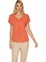 Heine Koszulka w kolorze pomarańczowym rozmiar: 34. Pomarańczowe bluzki Heine, bez wzorów, z wiskozy, bez kołnierzyka, bez ramiączek. Za 104.99 zł.