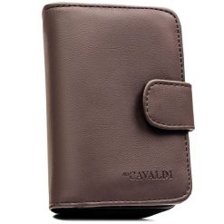 Brązowy portfel damski ze skóry ekologicznej zamykany na zatrzask i suwak 4U Cavaldi K-030B-BL. Brązowe portfele 4U Cavaldi, bez wzorów, ze skóry ekologicznej. Za 29.99 zł.
