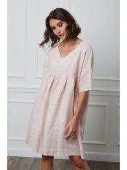 Fleur de Lin Lniana sukienka "Etsy" w kolorze jasnoróżowym rozmiar: XL. Różowe sukienki Fleur de Lin, xl, bez wzorów, ze lnu, bez kołnierzyka, bez ramiączek, mini. Za 223.99 zł.