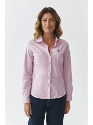 TATUUM Koszula "Eliza" w kolorze jasnoróżowym rozmiar: 46. Różowe koszule Tatuum, z aplikacjami, bez kołnierzyka, bez ramiączek. Za 177.95 zł.