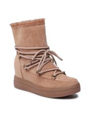 Jenny Fairy Botki WS5829-03 Beżowy. Brązowe botki Jenny Fairy, bez wzorów, z materiału, bez obcasa, na koturnie, bez zapięcia. Za 139.99 zł.