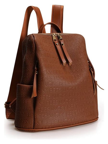 Lucky Bees Plecak w kolorze jasnobrązowym - 30 x 35 x 13 cm rozmiar: onesize. Brązowe plecaki Lucky Bees, bez wzorów, z materiału. Za 147.56 zł.