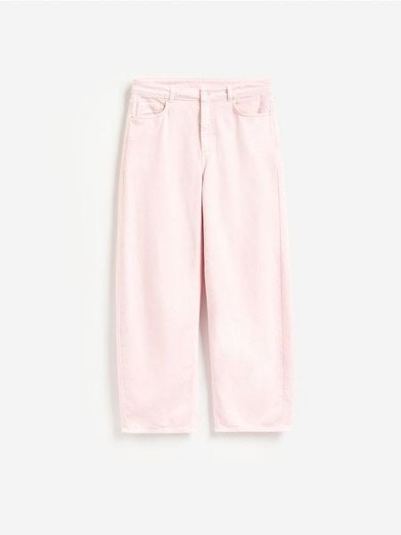 Jeansy straight fit - różowy. Czerwone jeansy Reserved, l, bez wzorów. Za 179.99 zł.