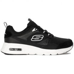 Buty do chodzenia damskie Skechers 149947BKW. Czarne obuwie sportowe Skechers, z materiału, bez zapięcia, trekkingowe. Za 443.00 zł.
