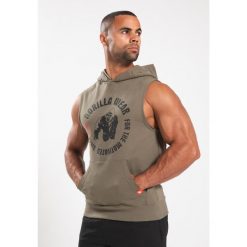 Marshall Bluza z kapturem bez rękawów - zielony. Zielone bluzy GORILLA WEAR, xl, bez wzorów, z kapturem. Za 256.00 zł.