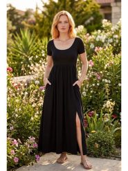 SOULSHAE Sukienka w kolorze czarnym rozmiar: S/M. Czarne sukienki SOULSHAE, m, bez wzorów, z wiskozy, bez kołnierzyka, bez ramiączek, maxi. Za 184.95 zł.