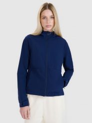 4F Kurtka softshell wiatroodporna membrana 5000 damska - granatowa M. Niebieskie kurtki 4f, na zimę, m, bez wzorów, z dzianiny, z kapturem, windstopper. Za 159.99 zł.