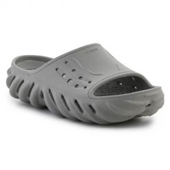 Klapki unisex Crocs Echo. Szare klapki Crocs, bez wzorów, z materiału, bez obcasa. W wyprzedaży za 220.40 zł.