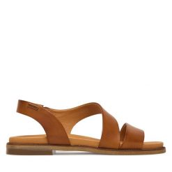 Sandały Pikolinos. Brązowe sandały Pikolinos, bez wzorów, bez obcasa, na płaskiej podeszwie, bez zapięcia. Za 489.99 zł.