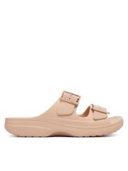 Crocs Klapki Saturday Metallic Buckle 213316 Różowy. Czerwone klapki Crocs, bez wzorów, z tworzywa sztucznego, bez obcasa. Za 169.99 zł.