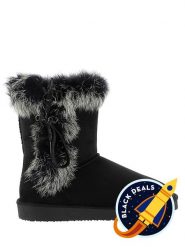 Blackfield Botki zimowe "Chuckson" w kolorze czarnym rozmiar: 38. Czarne botki Blackfield, na zimę, z aplikacjami, z materiału, z okrągłym noskiem, bez obcasa, na platformie, bez zapięcia. Za 208.95 zł.