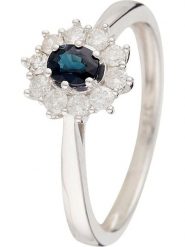 DIAMOND & CO Złoty pierścionek "Fleur de saison" z diamentami rozmiar: 60. Niebieskie pierścionki Diamond & Co, z diamentem, złote. Za 1,935.99 zł.