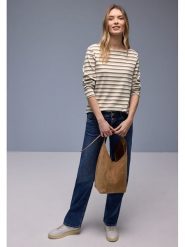 Street One Koszulka w kolorze szarobrązowo-biało-beżowym rozmiar: 40. Brązowe bluzki Street One, bez wzorów, z bawełny, street, bez kołnierzyka, bez ramiączek. Za 101.47 zł.