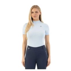 Damska koszulka do jazdy konnej ANKY ATC261205. Niebieskie bluzki ANKY, bez wzorów, sportowe, bez kołnierzyka, bez ramiączek. Za 283.50 zł.