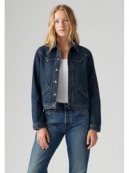 Levi's Kurtka dżinsowa w kolorze granatowym rozmiar: S. Niebieskie kurtki Levi's®, s, z aplikacjami, z bawełny, bez kaptura. Za 222.94 zł.