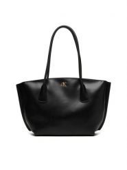 Calvin Klein Torebka Ck Medium Dome Tote LV04F3344G Czarny. Czarne shopper Calvin Klein, bez wzorów, ze skóry, bez dodatków. Za 649.99 zł.