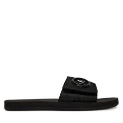 Klapki MICHAEL Michael Kors. Czarne klapki MICHAEL Michael Kors, bez wzorów, bez obcasa. Za 289.99 zł.