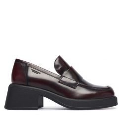 Półbuty Vagabond Shoemakers. Czerwone czółenka Vagabond Shoemakers, bez wzorów, bez obcasa, na obcasie, bez zapięcia. Za 609.99 zł.