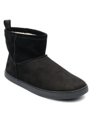 Groundies Skórzane buty "Cozy Boot " w kolorze czarnym do chodzenia na boso rozmiar: 42. Czarne botki Groundies, bez wzorów, z wełny, bez obcasa, bez zapięcia. Za 304.99 zł.