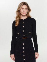 Pinko Kardigan 100147 A0HW Czarny Slim Fit. Czarne kardigany Pinko, xl, bez wzorów, z wiskozy. Za 1,199.00 zł.