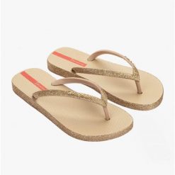 Świecące Japonki Ipanema Maxi Damskie. Żółte klapki Ipanema, bez wzorów, z materiału, bez obcasa. Za 86.24 zł.