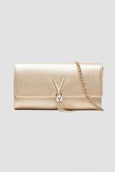 VALENTINO Złota duża kopertówka Pochette. Żółte kopertówki Valentino by Mario Valentino, bez wzorów, duże, bez dodatków. W wyprzedaży za 214.99 zł.