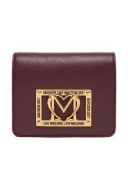 LOVE MOSCHINO Mały Portfel Damski JC5604PP1NLI0552 Bordowy. Czerwone portfele Love Moschino, bez wzorów, ze skóry. Za 419.99 zł.