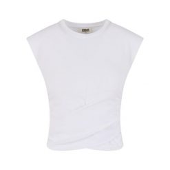 Krótkie topy damskie Urban Classics Wrapped. Białe topy Urban Classics, bez wzorów, bez kołnierzyka, bez ramiączek. Za 160.50 zł.