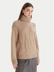 Luisa Spagnoli Golf Cerema 100250 Beżowy Regular Fit. Brązowe golfy LUISA SPAGNOLI, s, bez wzorów, z wełny, bez ramiączek. Za 1,569.00 zł.