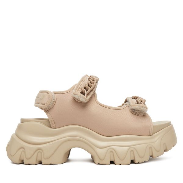 Sandały REPLAY. Brązowe sandały Replay, bez wzorów, bez obcasa, na koturnie, bez zapięcia. Za 379.99 zł.