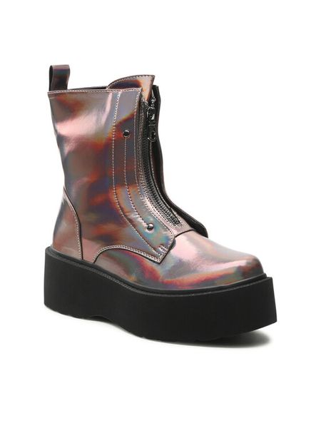 Jenny Fairy Trzewiki WS101-06 Kolorowy. Botki Jenny Fairy, bez wzorów, ze skóry, bez obcasa, na koturnie, bez zapięcia. Za 139.99 zł.