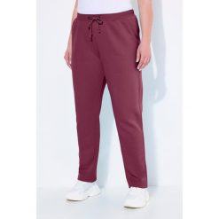 Damskie Spodnie dresowe miękki materiał wewnętrzny elastyczna gumka w pasie. Czerwone spodnie sportowe Ulla Popken, plus size, bez wzorów, z bawełny. Za 195.99 zł.