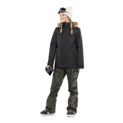 Kurtka snowboardowa damska Volcom Fawn Ins. Czarne kurtki narciarskie Volcom, s, bez wzorów, bez kaptura, narciarskie. W wyprzedaży za 972.35 zł.