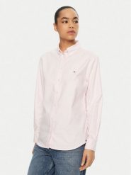 Tommy Jeans Koszula DW0DW19890 Różowy Regular Fit. Czerwone koszule Tommy Jeans, m, bez wzorów, z bawełny, bez kołnierzyka, bez ramiączek. Za 219.99 zł.