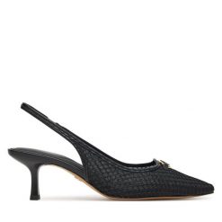 Sandały Aldo. Czarne sandały Aldo, bez wzorów, bez obcasa, na szpilce, bez zapięcia. Za 289.99 zł.