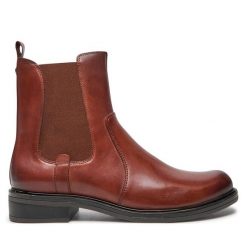 Botki Caprice. Brązowe botki Caprice, bez wzorów, bez obcasa, na płaskiej podeszwie, bez zapięcia. Za 519.99 zł.