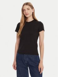 Calvin Klein T-Shirt LV044C216G Czarny Regular Fit. Czarne t-shirty Calvin Klein, s, bez wzorów, z bawełny, bez kołnierzyka, bez ramiączek. Za 219.99 zł.