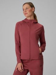 4F Bluza treningowa regular z kapturem damska - brązowa L. Brązowe bluzy 4f, l, bez wzorów, z kapturem. Za 199.99 zł.