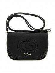 Guess Torebka w kolorze czarnym - 17 x 14 x 3 cm rozmiar: onesize. Czarne torby na ramię Guess, z aplikacjami, z materiału, na ramię, bez dodatków. Za 419.45 zł.