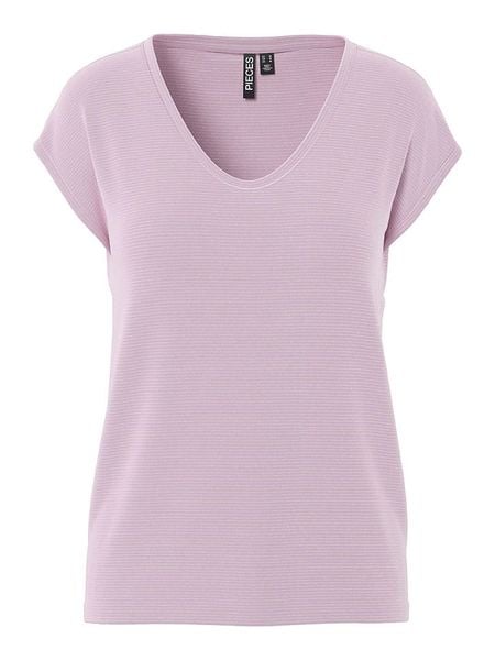 Pieces Koszulka w kolorze jasnoróżowym rozmiar: XL. Różowe bluzki Pieces, s, bez wzorów, z wiskozy, klasyczne, bez kołnierzyka, bez ramiączek. Za 51.95 zł.