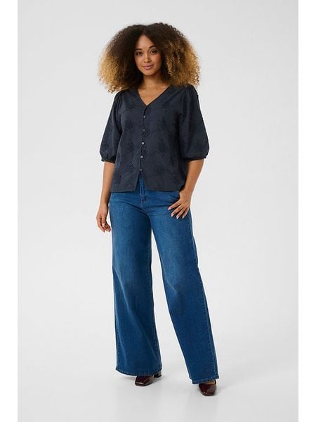 Cream Bluzka w kolorze granatowym rozmiar: 38. Niebieskie bluzki Cream, bez wzorów, bez kołnierzyka, bez ramiączek. Za 110.04 zł.