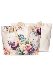 Descanso Torba plażowa "Verde" w kolorze kremowym ze wzorem - 60 x 43 cm rozmiar: onesize. Brązowe torby na ramię Descanso, bez wzorów, z materiału, na ramię, bez dodatków. Za 65.85 zł.