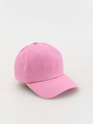 Czapka z daszkiem i haftem - różowy. Czerwone czapki Reserved, bez wzorów. W wyprzedaży za 29.99 zł.