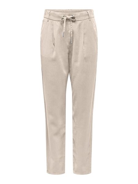 ONLY Spodnie w kolorze beżowym rozmiar: L/L32. Brązowe spodnie materiałowe Only, na imprezę, l, bez wzorów, z materiału, z podwyższonym stanem. Za 105.63 zł.